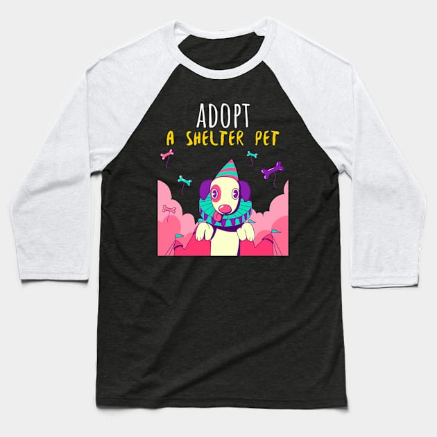 Adopt A Shelter Pet Baseball T-Shirt by Golden Eagle Design Studio